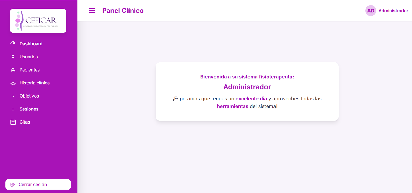 Vista del sistema CEFICAR